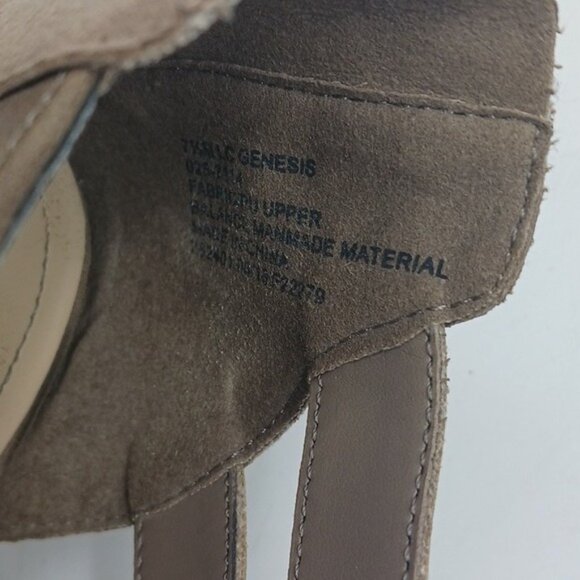 Liz Claiborne Heels Womens Size 7.5 Tan Open Toe Faux Leather Western Flair - Picture 7 of 8